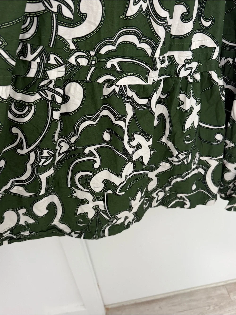 Anthropologie The Somerset Maxi Dress Puff Sleeve Green Novelty Print Small - Picture 9 of 14